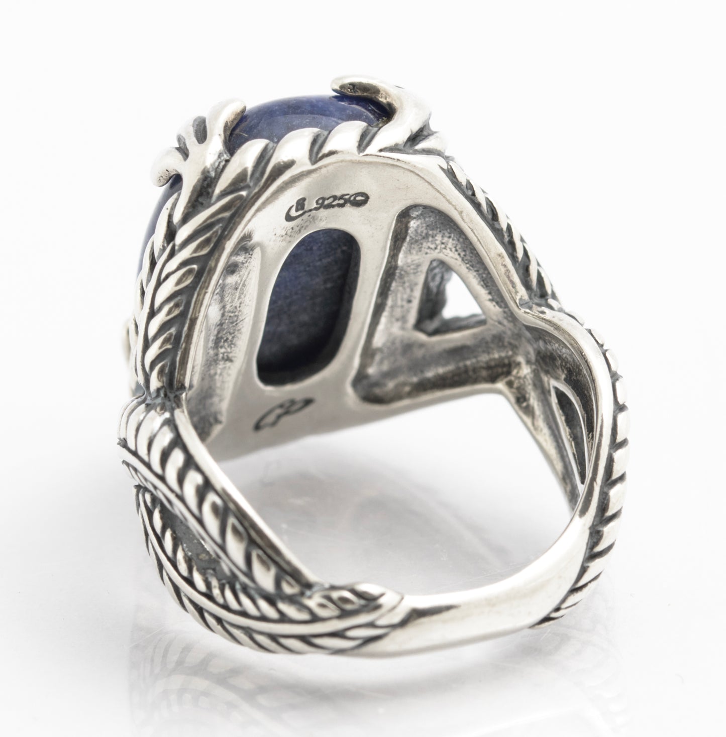 Vintage Caroly Pollack Relios Sterling Silver Ring Charoite Cabochon Size O1/2 (C2829)