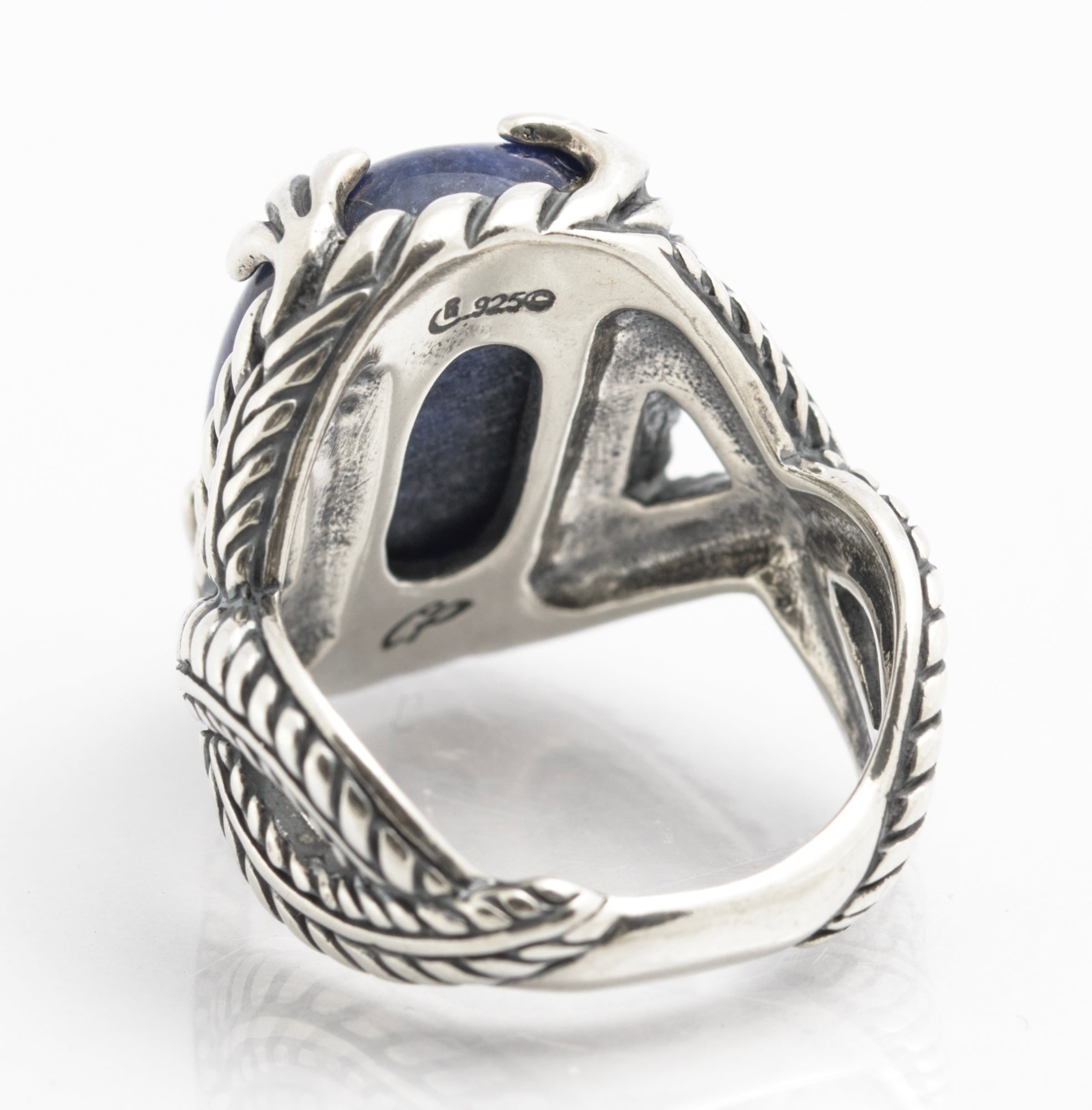 Vintage Caroly Pollack Relios Sterling Silver Ring Charoite Cabochon Size O1/2 (C2829)