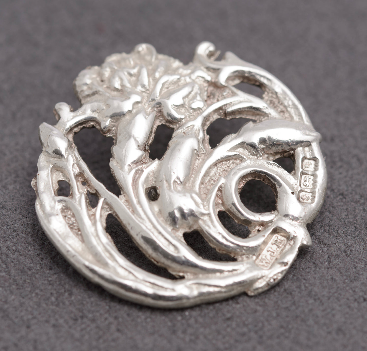 Set Of 6 Antique Art Nouveau Sterling Silver Buttons Hallmarked 1901 (C2830)