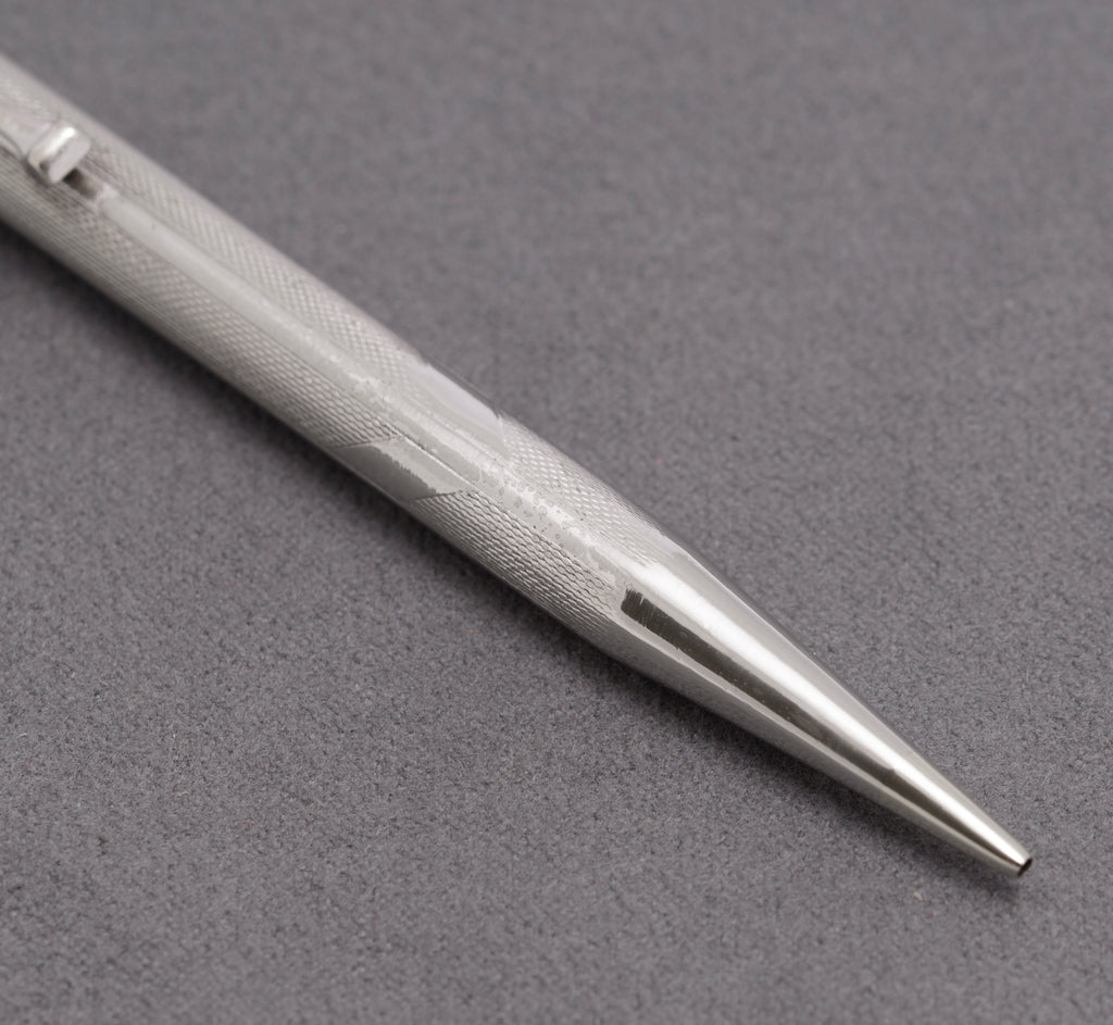 Vintage Yard-O-Led Art Deco Rhodium Plated Propelling Pencil - Engine Turned (C2832)