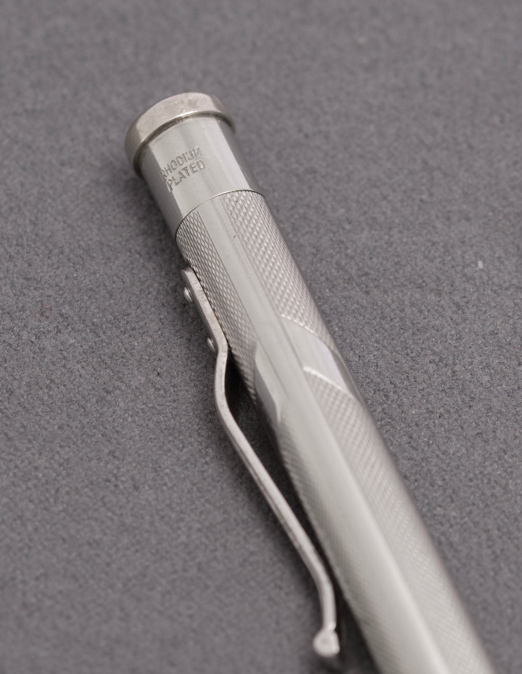 Vintage Yard-O-Led Art Deco Rhodium Plated Propelling Pencil - Engine Turned (C2832)