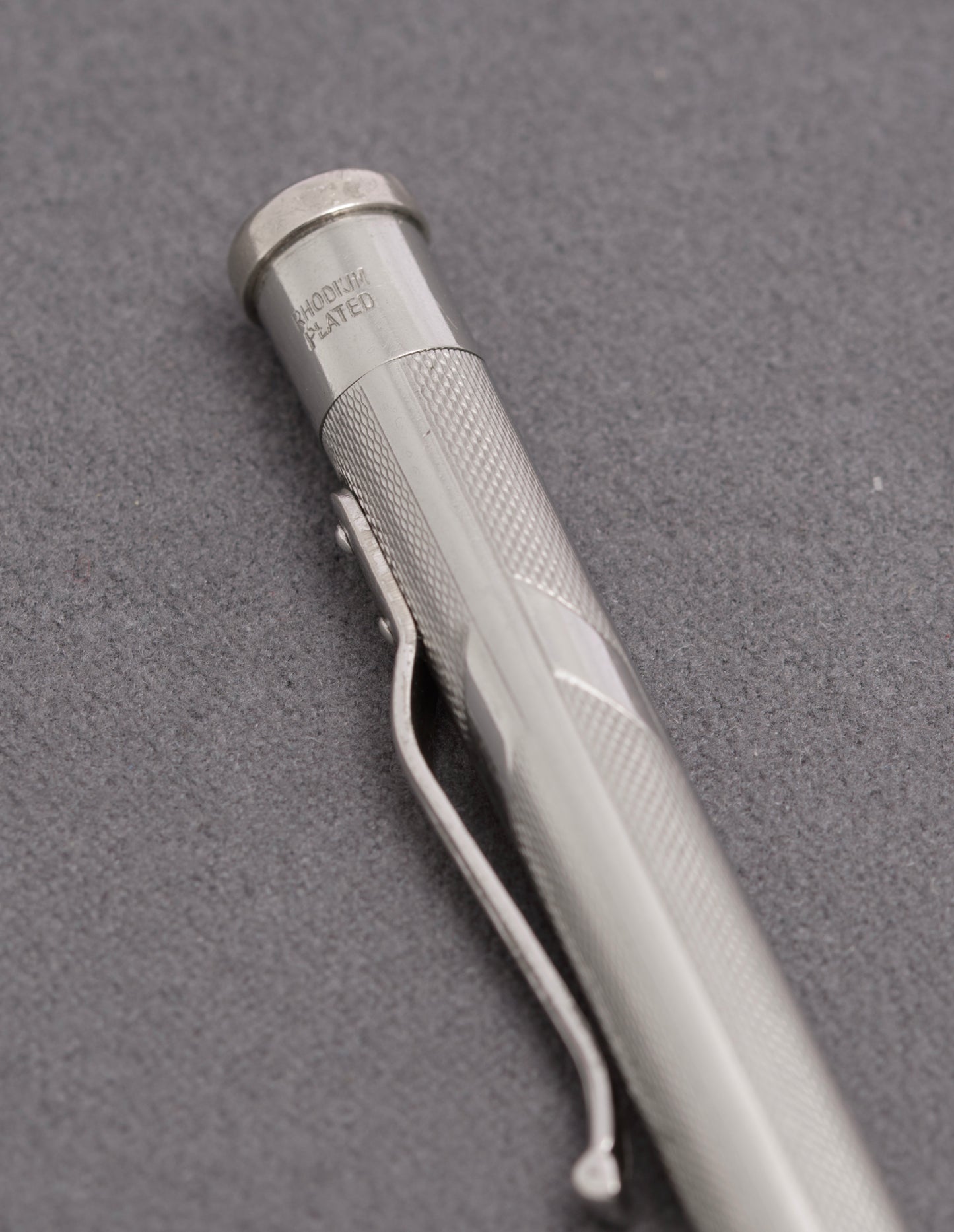 Vintage Yard-O-Led Art Deco Rhodium Plated Propelling Pencil - Engine Turned (C2832)