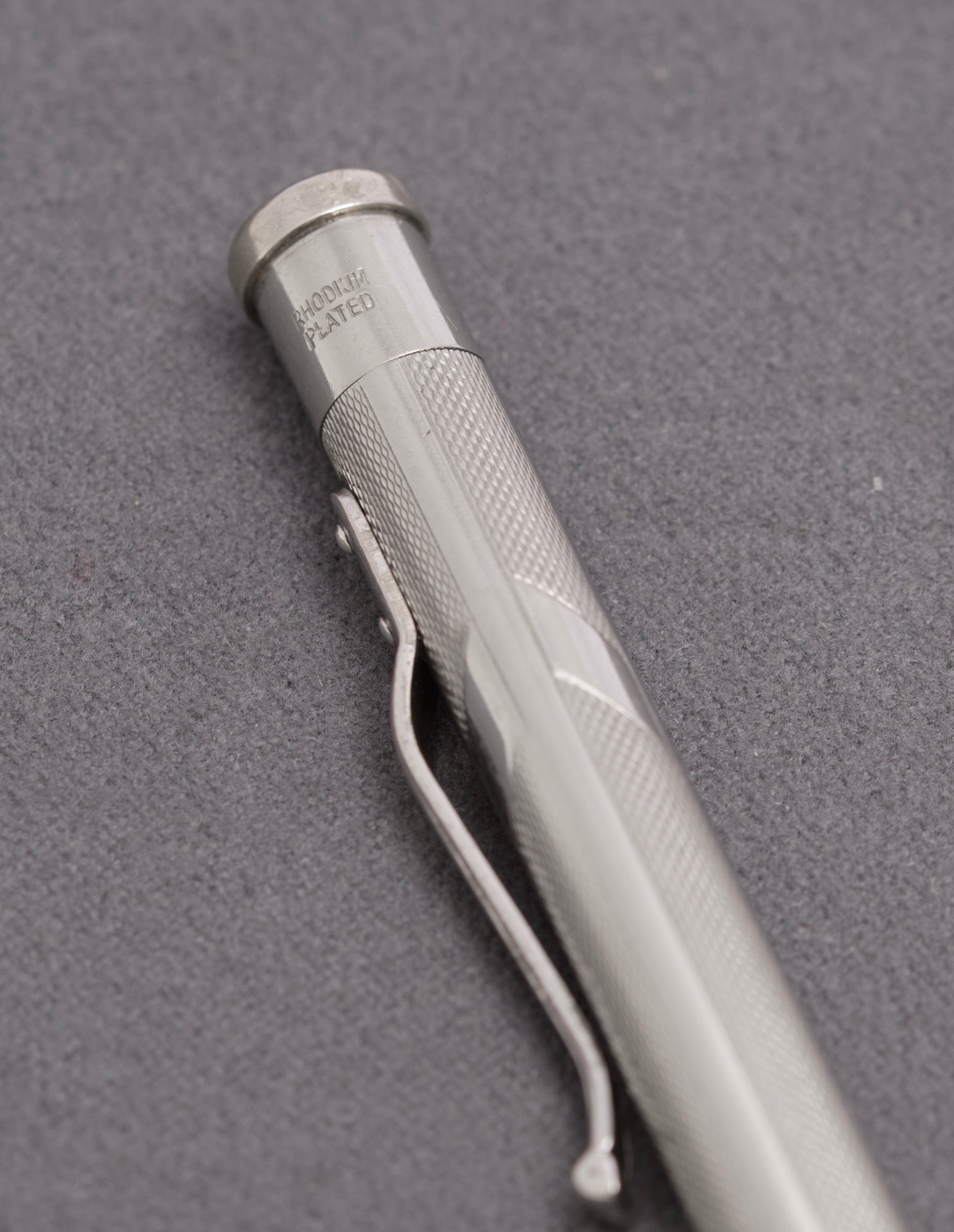Vintage Yard-O-Led Art Deco Rhodium Plated Propelling Pencil - Engine Turned (C2832)