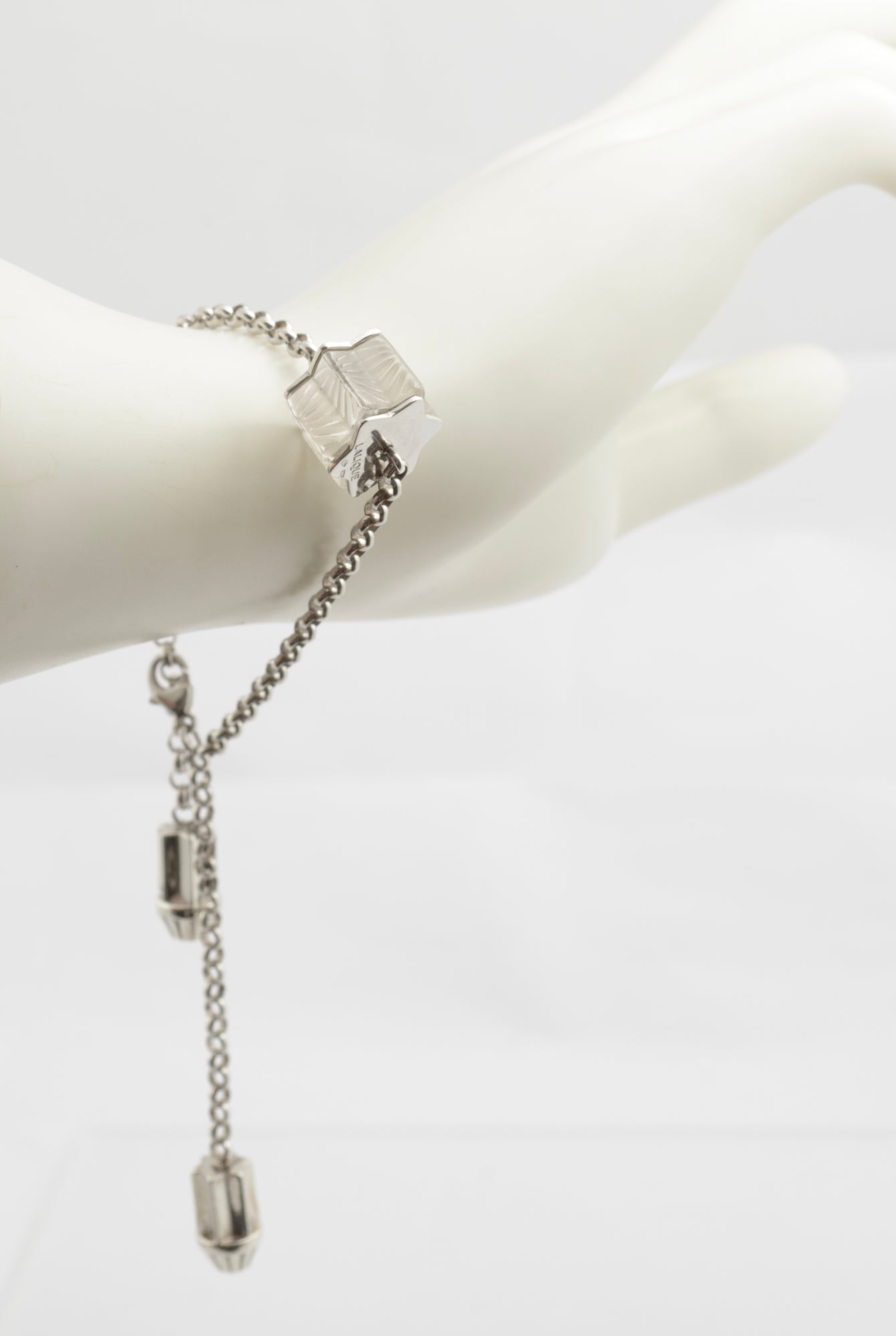 Lalique Glass & Sterling Silver Rare Astrid Star Designer Bracelet - Boxed (C2839)