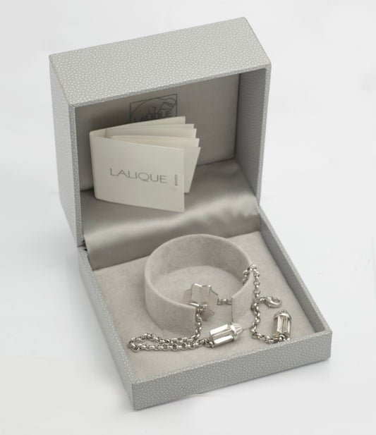 Lalique Glass & Sterling Silver Rare Astrid Star Designer Bracelet - Boxed (C2839)