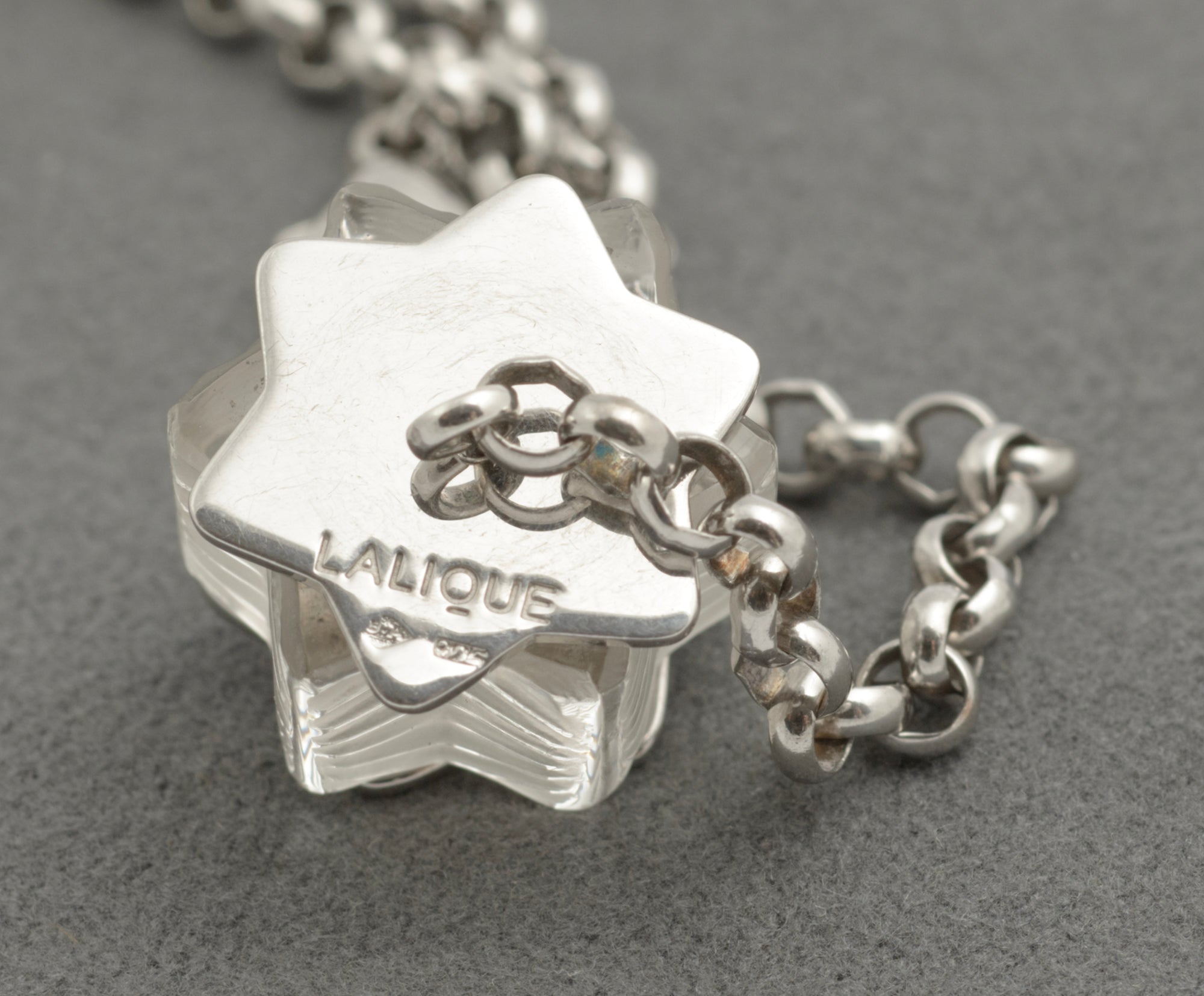 Lalique Glass & Sterling Silver Rare Astrid Star Designer Bracelet - Boxed (C2839)