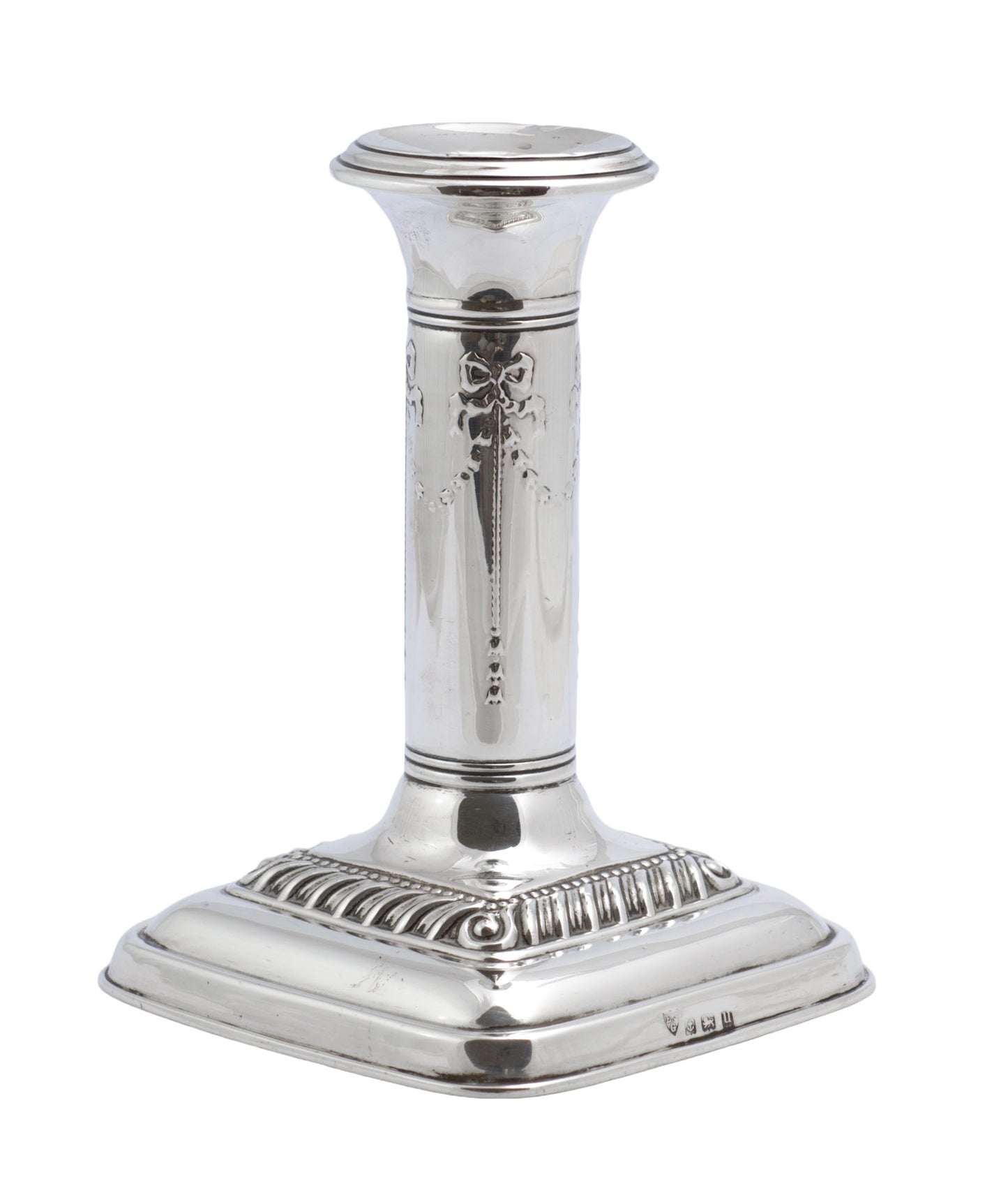 Pair Antique Sterling Silver Candlesticks Adams Design Hallmarked 1919 (C2840)