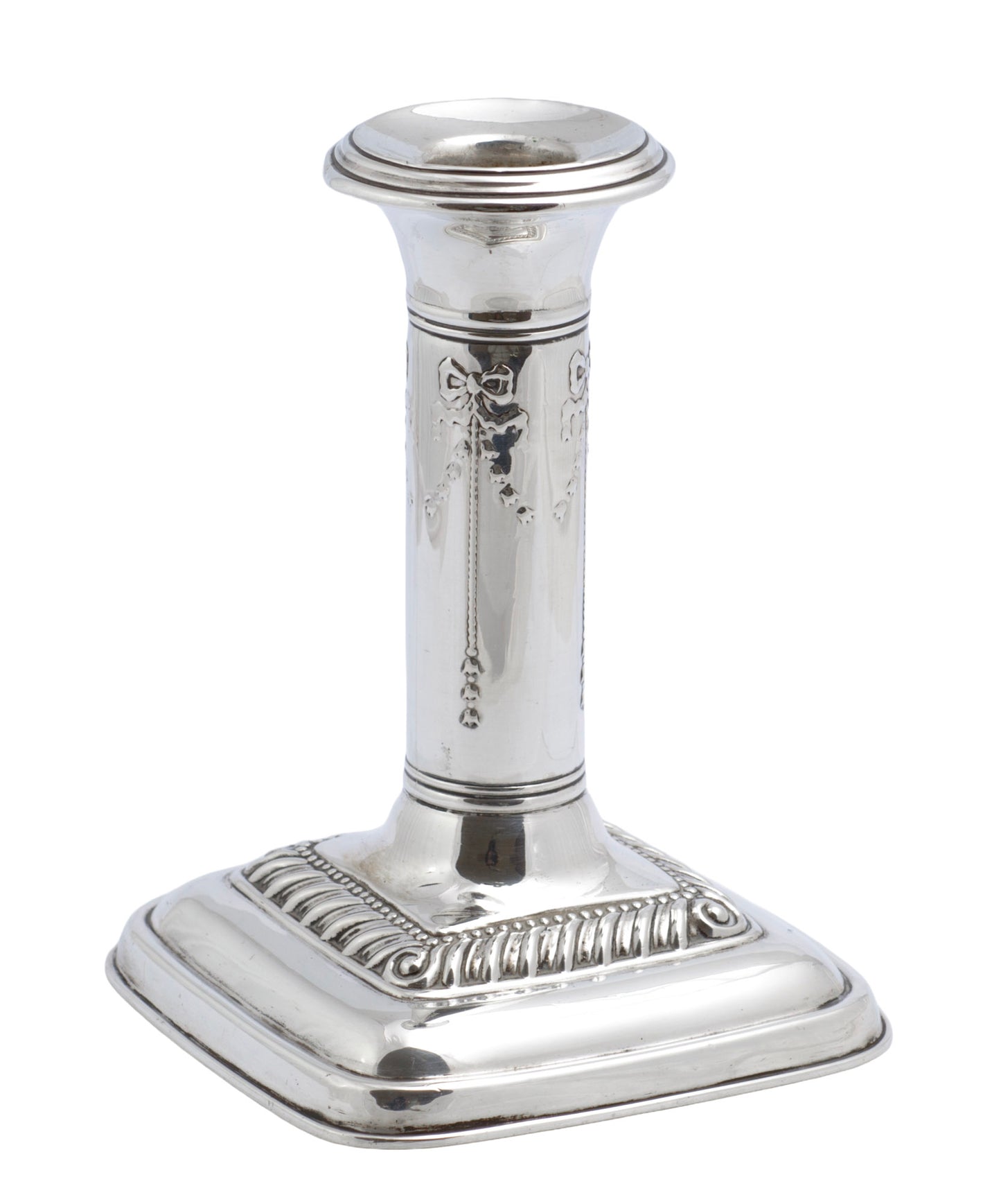 Pair Antique Sterling Silver Candlesticks Adams Design Hallmarked 1919 (C2840)