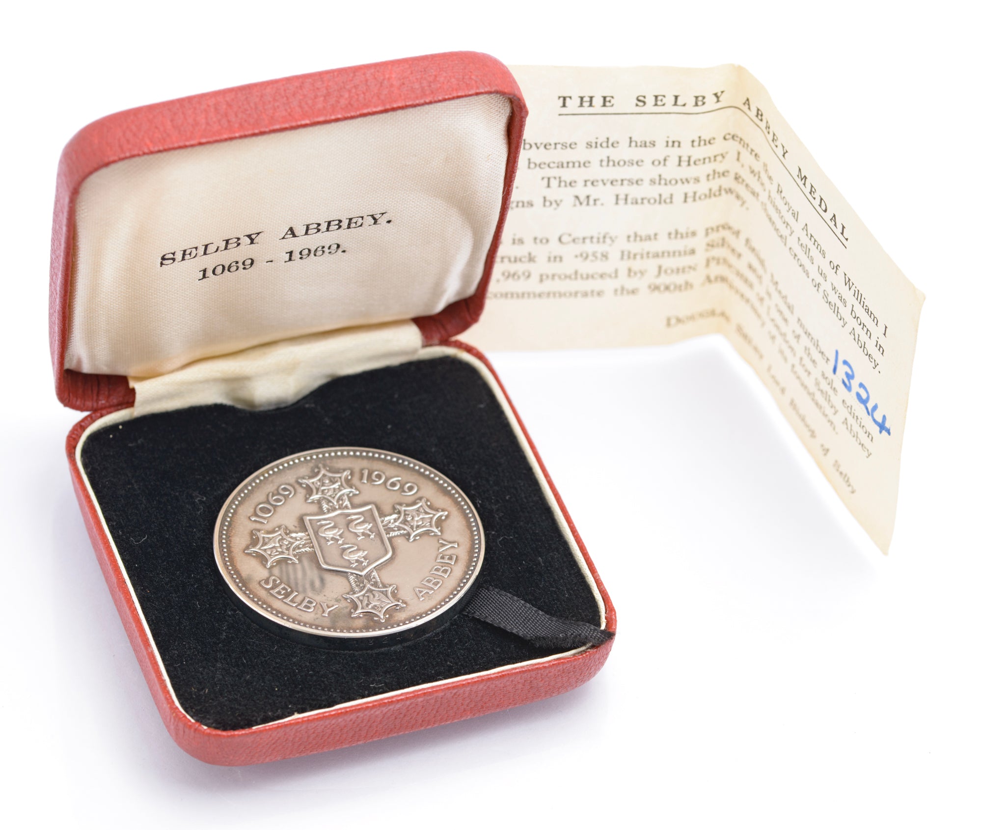 Vintage Selby Abbey 900th Anniversary Britannia Silver Ltd Edn Coin Medal (C2849)