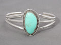 Vintage Native American Running Bear Bangle Sterling Silver & Turquoise (C2866)