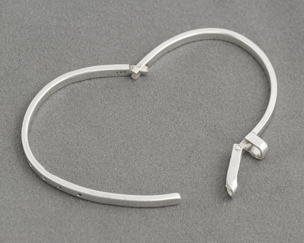 Vintage Sterling Silver Bangle Bracelet Belt & Buckle Design With Working Clasp (C2872)
