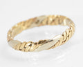 Vintage 9ct Bi Colour Gold Band Ring Woven Braid Plait Design Ladies UK Size O (C2877)