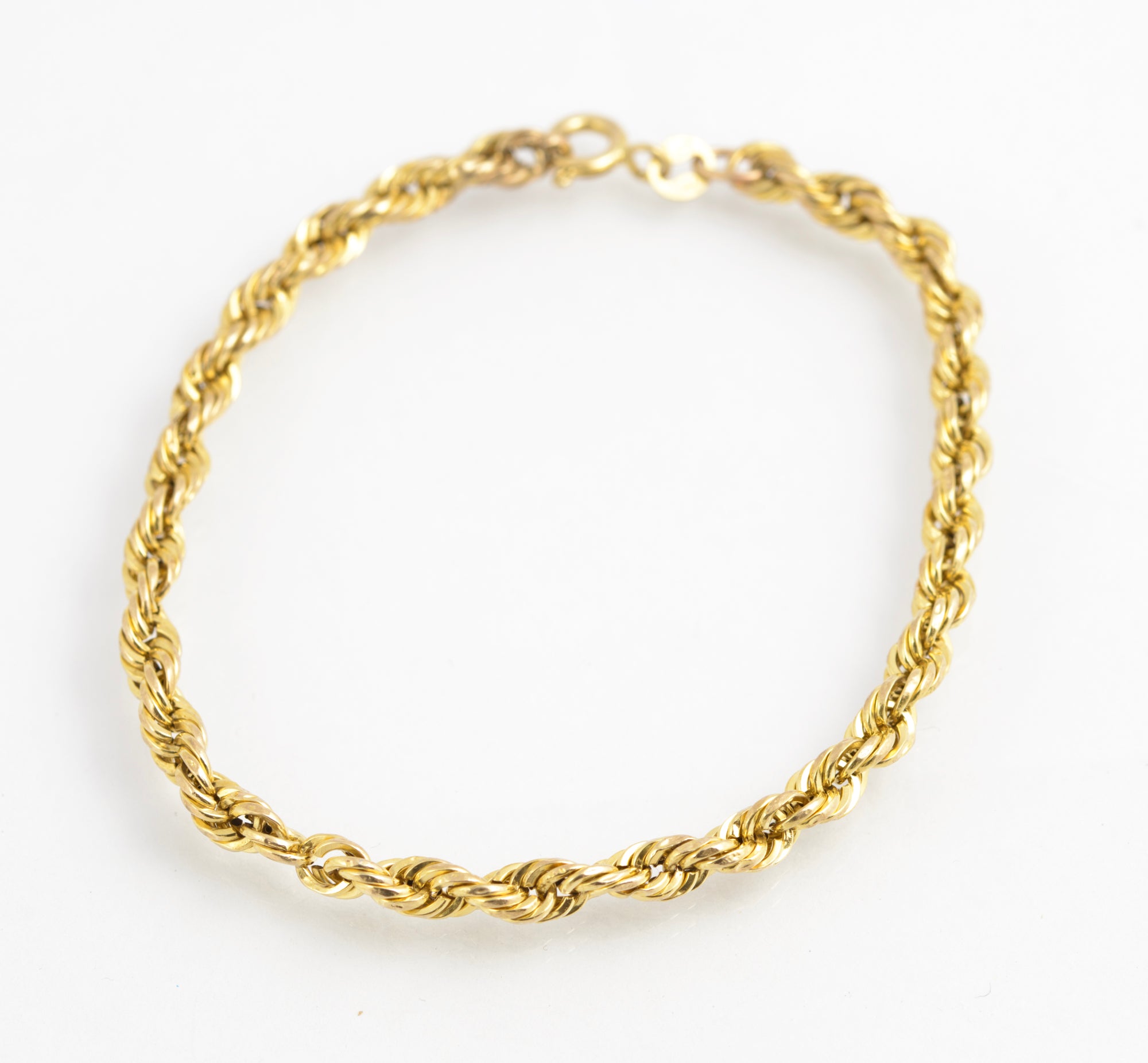 Vintage 9ct Gold Italian Woven Rope Twist Braid Bracelet - Hallmarked (C2883)