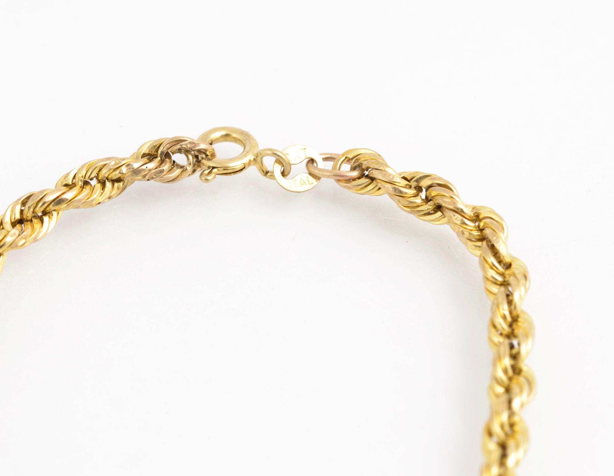Vintage 9ct Gold Italian Woven Rope Twist Braid Bracelet - Hallmarked (C2883)