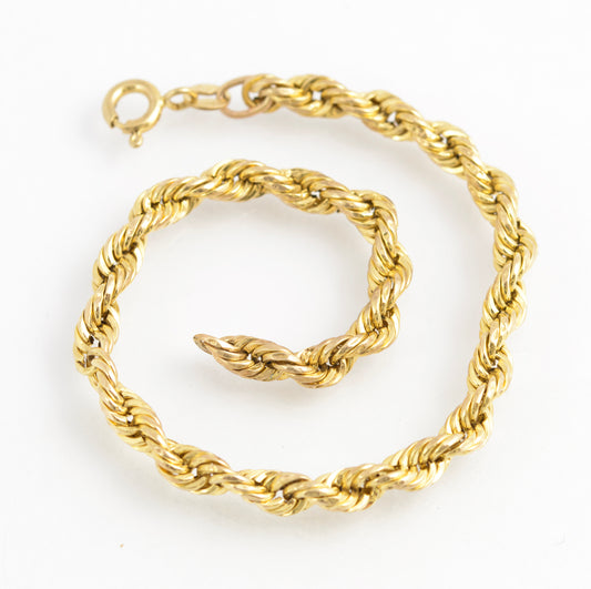 Vintage 9ct Gold Italian Woven Rope Twist Braid Bracelet - Hallmarked (C2883)