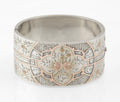 Fine Antique Victorian Sterling Silver & Gold Wide Cuff Bangle c.1880 (C2884)