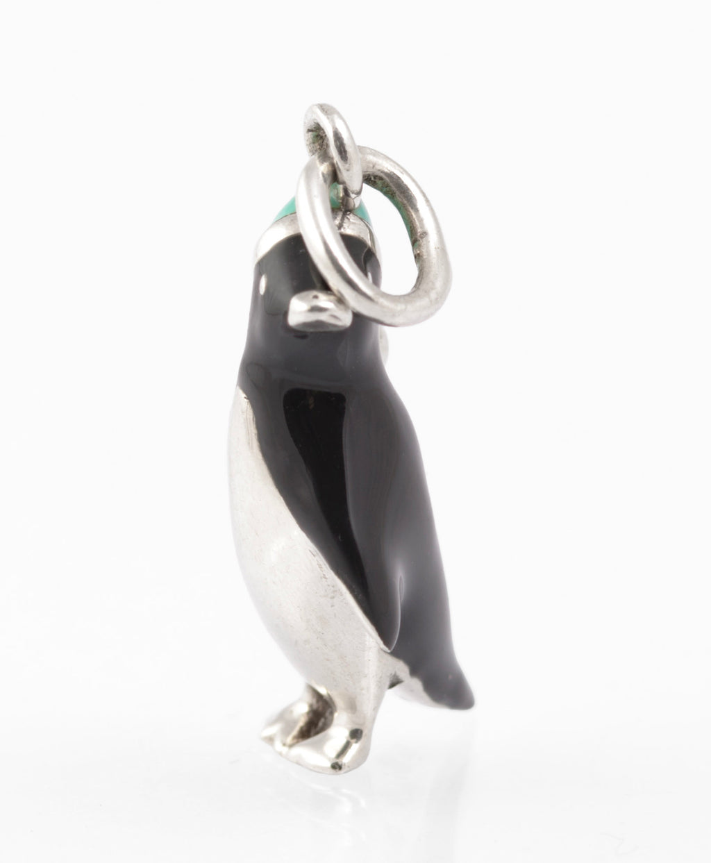 Tiffany & Co. Sterling Silver & Enamel Penguin Charm With Hat (C2885)