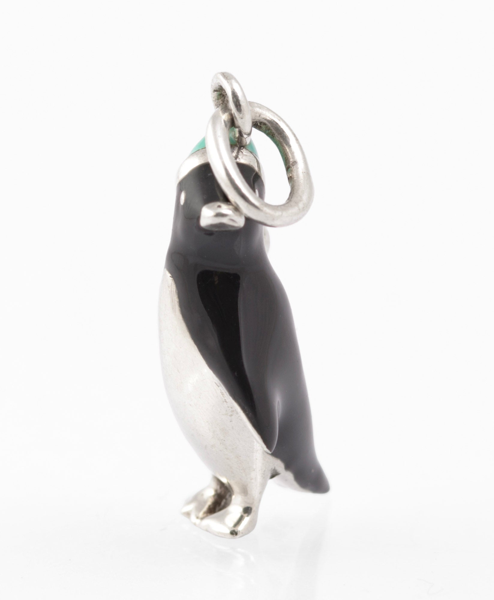 Tiffany & Co. Sterling Silver & Enamel Penguin Charm With Hat (C2885)