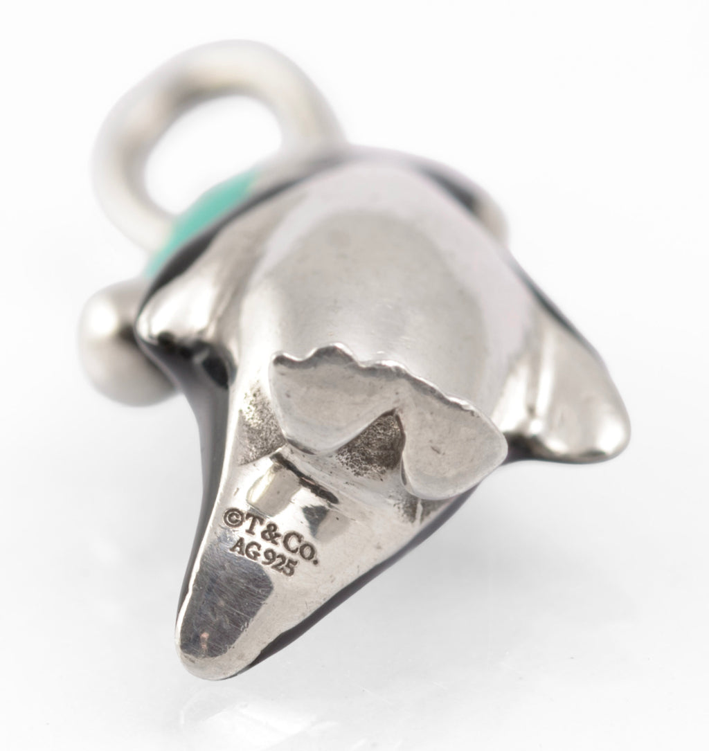 Tiffany & Co. Sterling Silver & Enamel Penguin Charm With Hat (C2885)