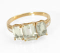 9ct Gold & Emerald Cut Natural Prasiolite Ladies Dress Ring UK Size T (C2889)