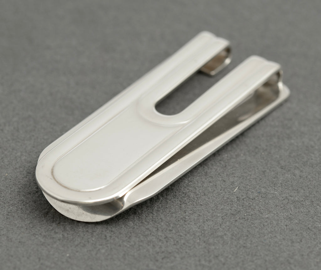 Vintage Sterling Silver Money Clip - Art Deco Design - Sheffield Hallmark 1993(C2892)