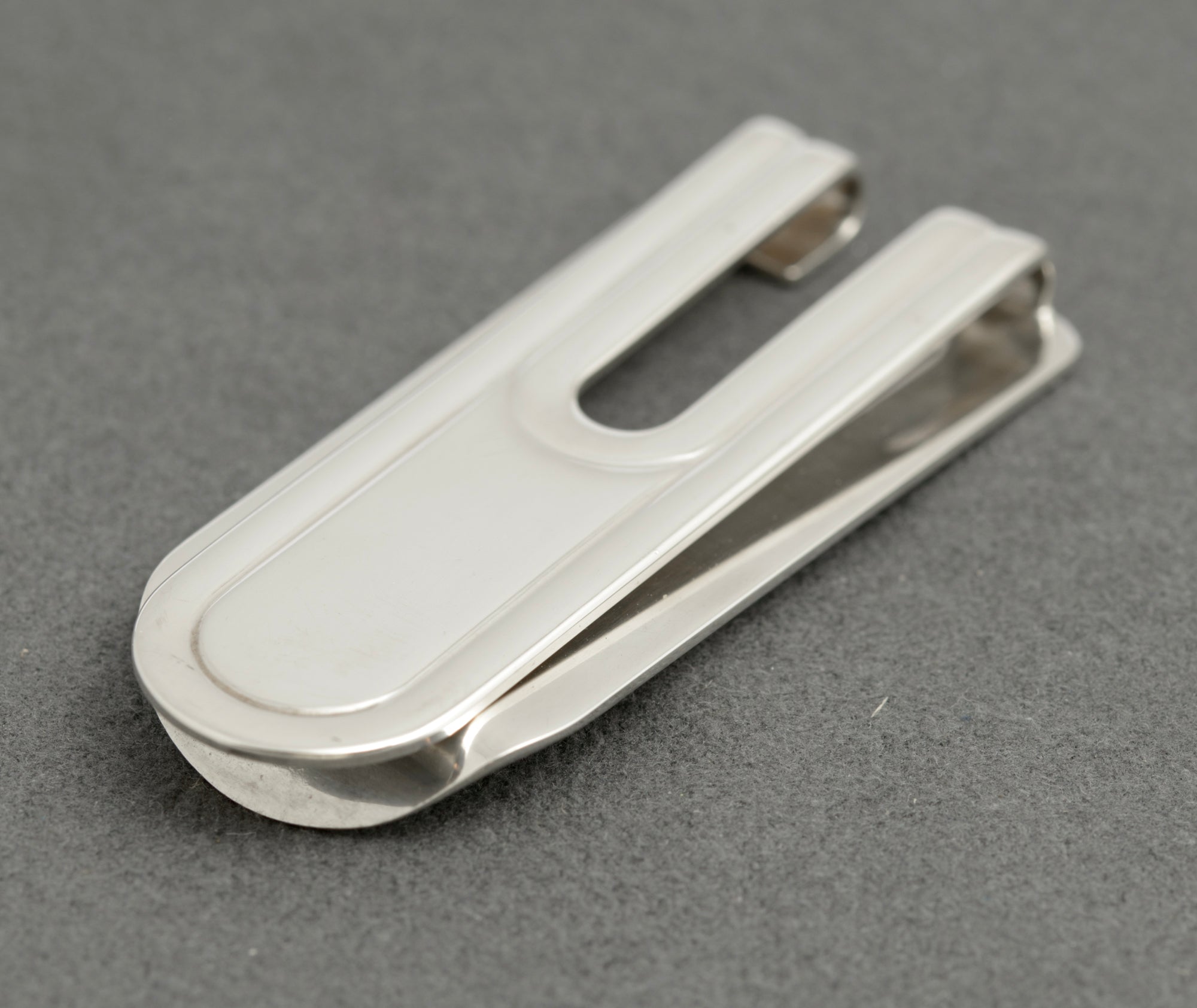 Vintage Sterling Silver Money Clip - Art Deco Design - Sheffield Hallmark 1993(C2892)