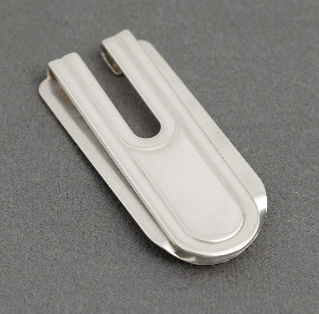 Vintage Sterling Silver Money Clip - Art Deco Design - Sheffield Hallmark 1993(C2892)