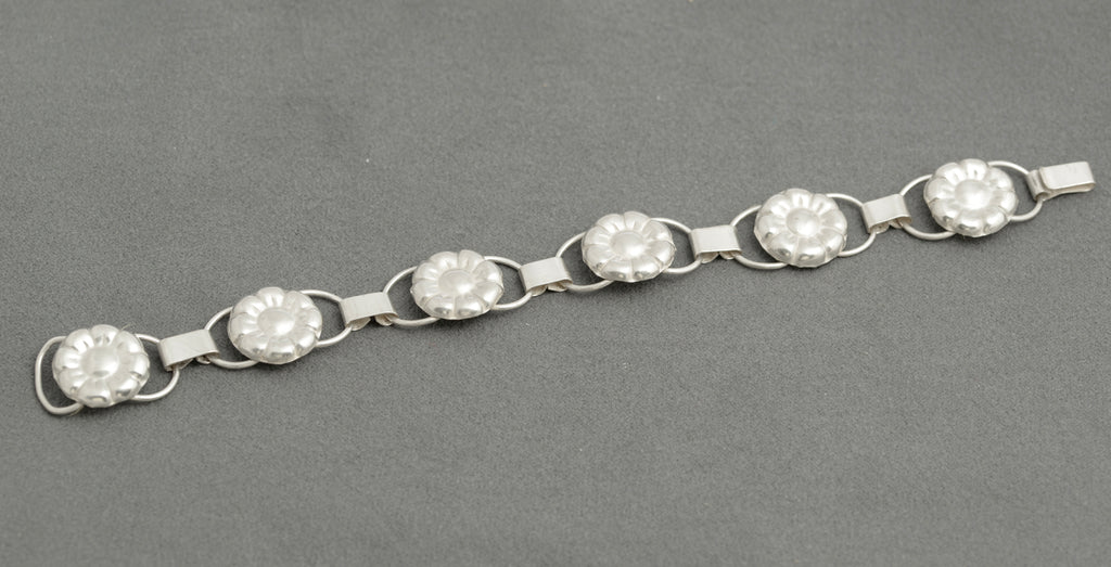 Vintage Hans Jensen Danish Scandi 830 Silver Flowerhead Bracelet c.1967 (C2895)