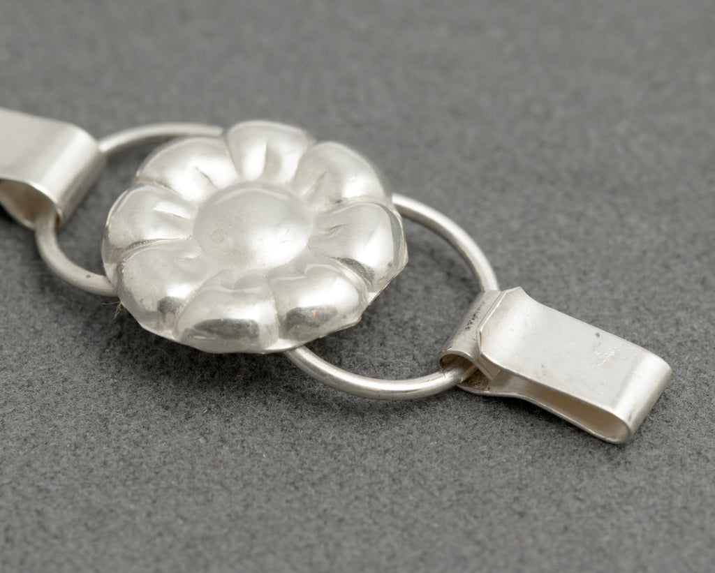 Vintage Hans Jensen Danish Scandi 830 Silver Flowerhead Bracelet c.1967 (C2895)