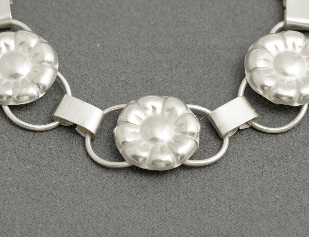 Vintage Hans Jensen Danish Scandi 830 Silver Flowerhead Bracelet c.1967 (C2895)