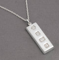 Vintage Sterling Silver Ingot Bullion Bar Pendant Necklace Feature Hallmark 1979(C2897)