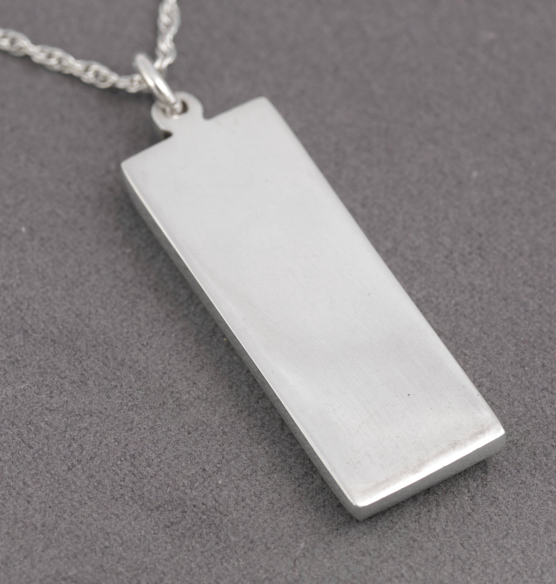Vintage Sterling Silver Ingot Bullion Bar Pendant Necklace Feature Hallmark 1979(C2897)