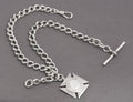 Antique Victorian Sterling Silver Albert Watch Chain & Fob Hallmarked 1899 (C2898)