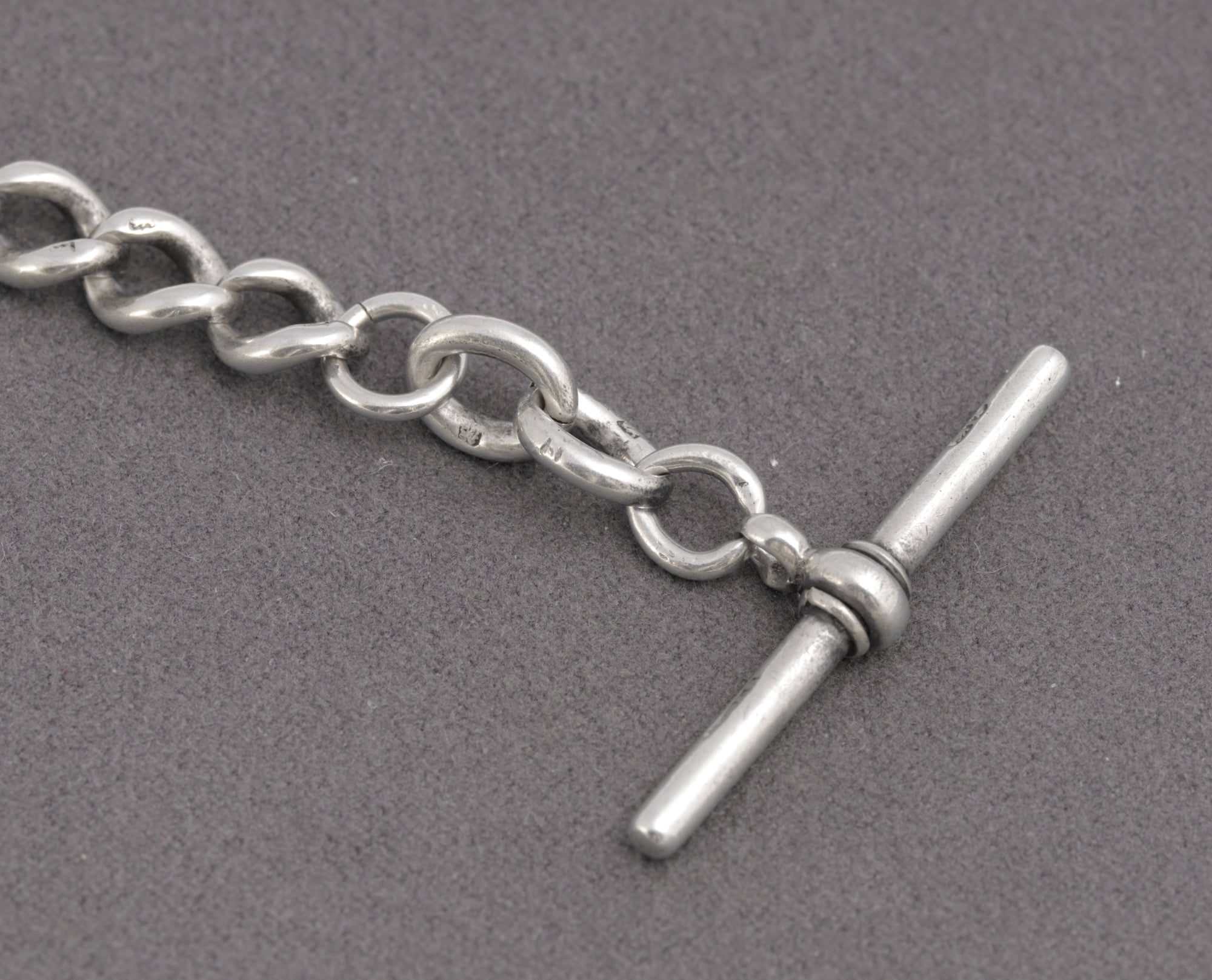 Antique Victorian Sterling Silver Albert Watch Chain & Fob Hallmarked 1899 (C2898)
