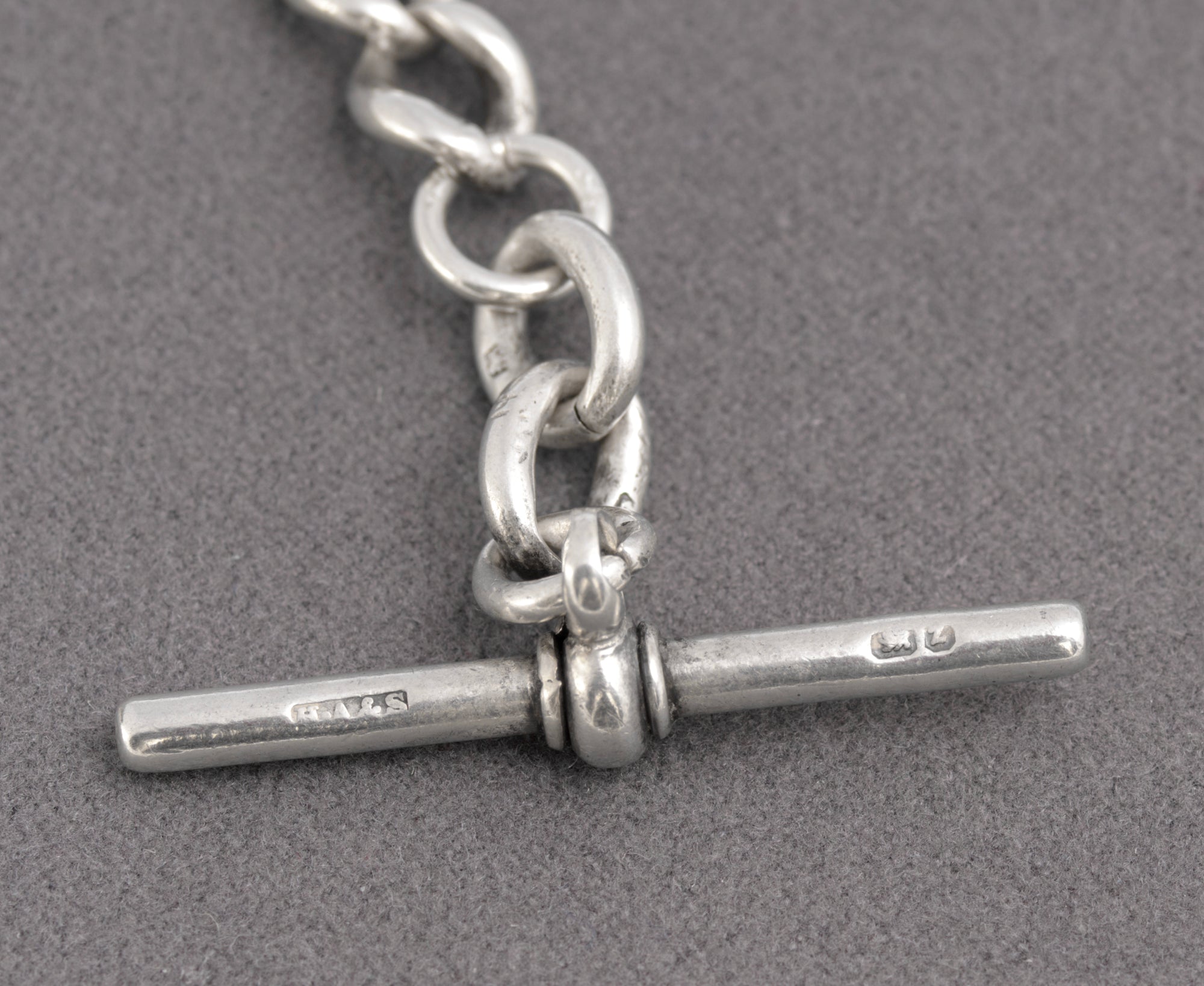 Antique Victorian Sterling Silver Albert Watch Chain & Fob Hallmarked 1899 (C2898)