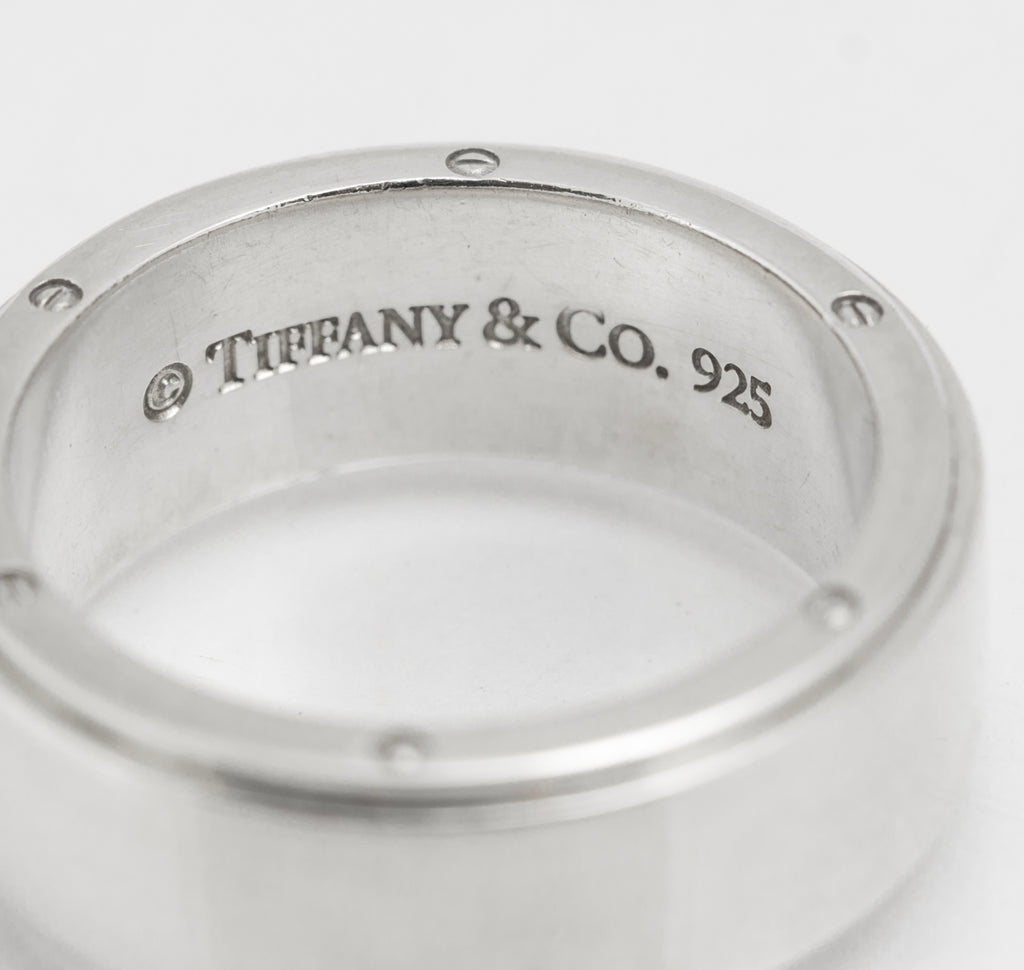 Vintage Tiffany & Co Heavy Sterling Silver Metropolis Screwhead Ring UK Size V (C2903)