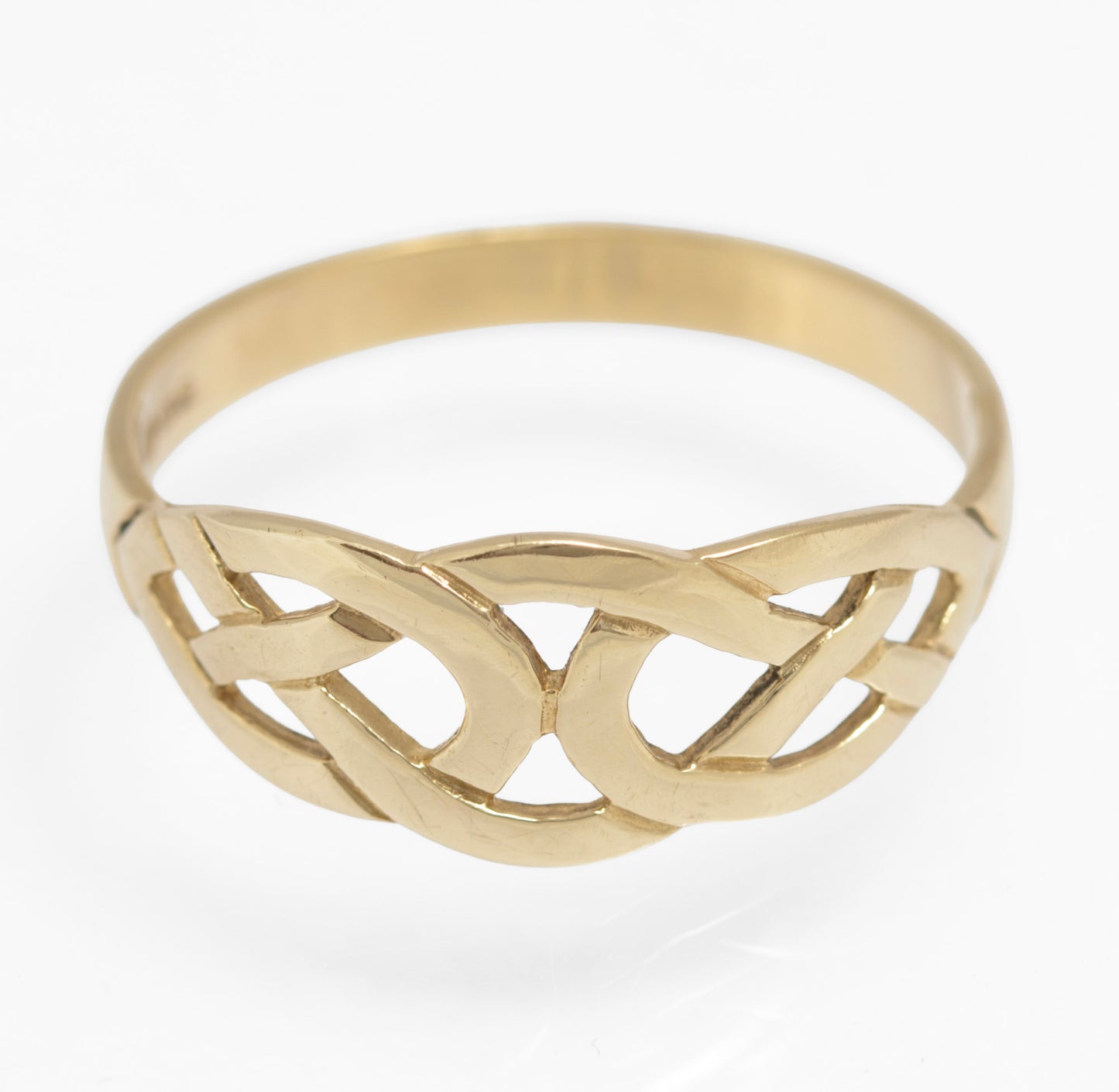 Vintage 9ct Solid Yellow Gold Celtic Knot Endless Love/Promise Ring Unisex (C2908)
