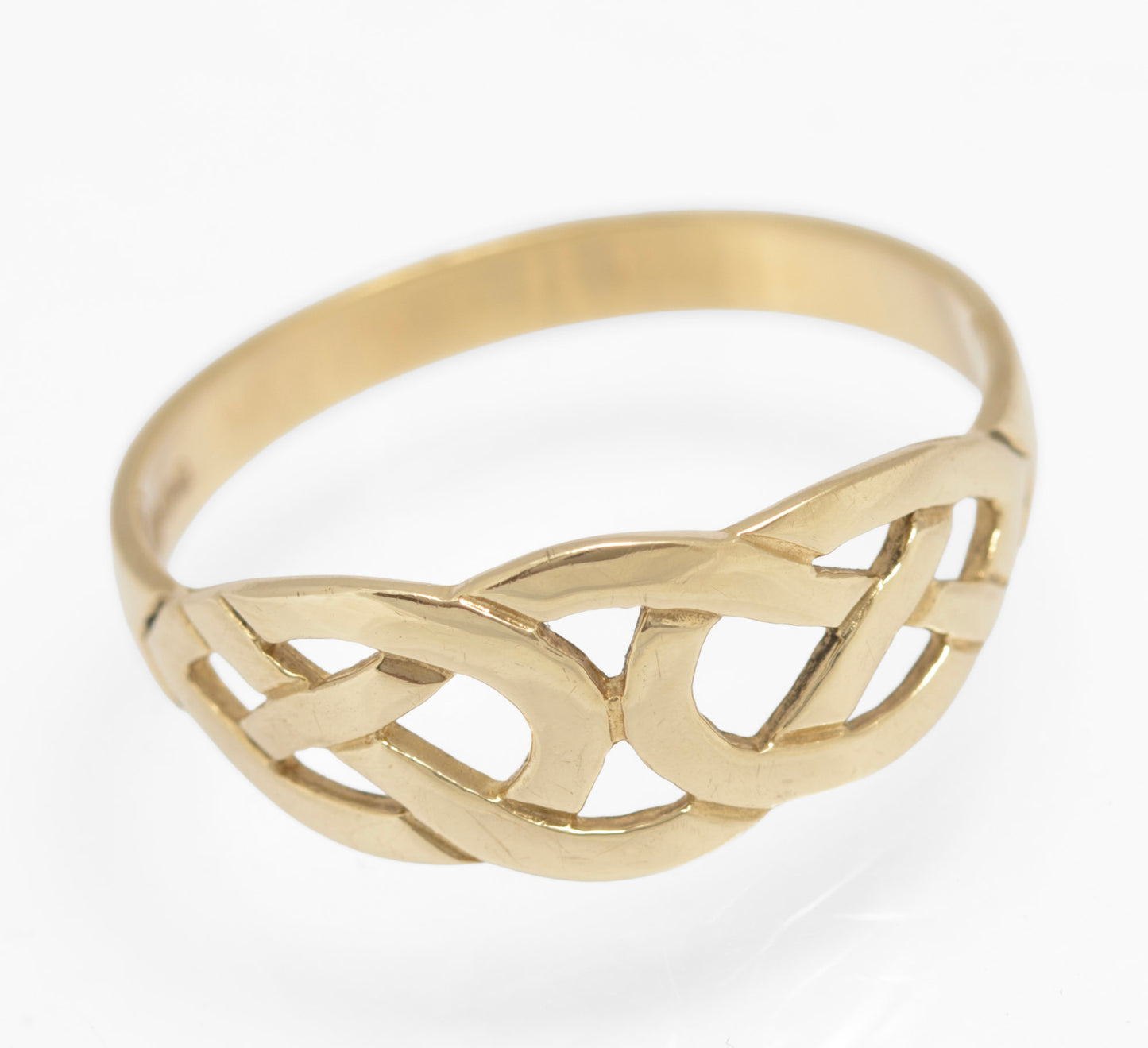 Vintage 9ct Solid Yellow Gold Celtic Knot Endless Love/Promise Ring Unisex (C2908)