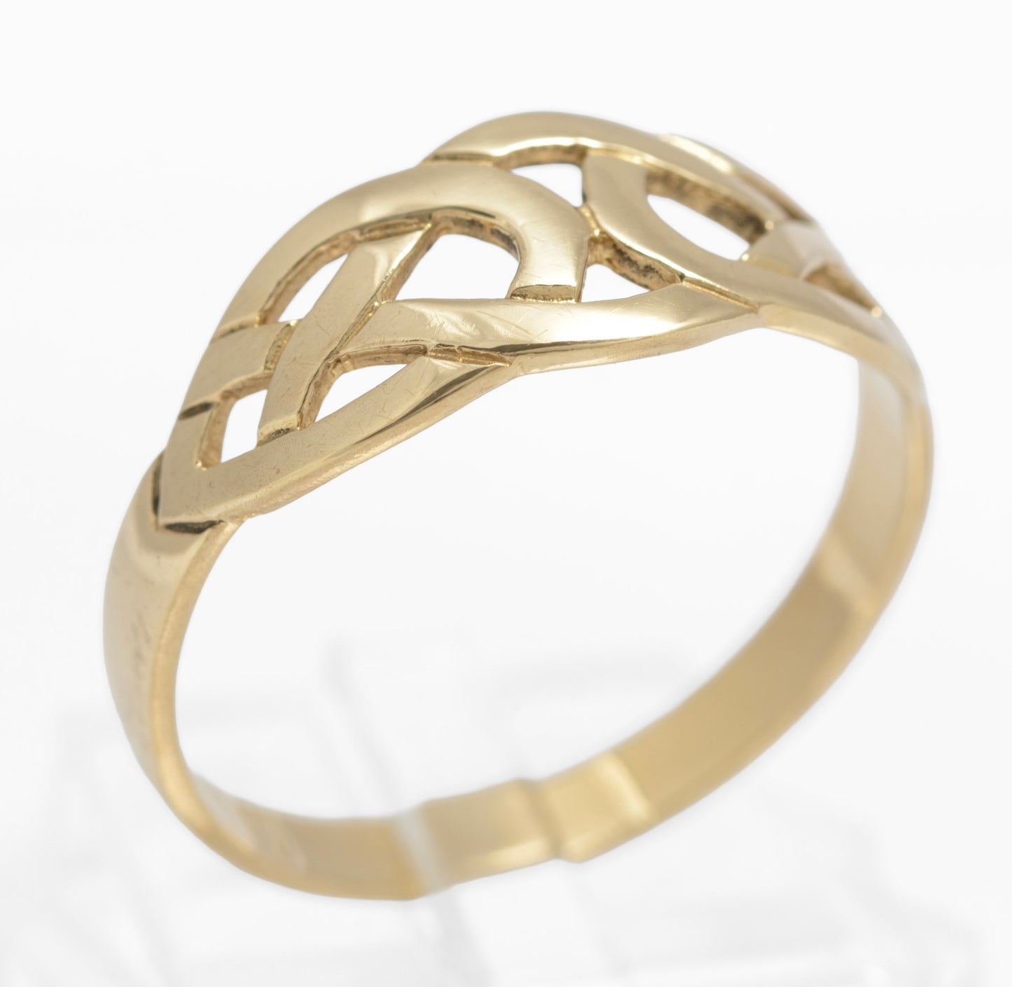 Vintage 9ct Solid Yellow Gold Celtic Knot Endless Love/Promise Ring Unisex (C2908)
