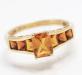 9ct Yellow Gold & Natural Graduated Tone Citrine Set Ring Women's Size V (C2910)
