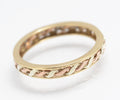 Vintage 9ct Gold Bi-Colour Rope Twist Band Ring