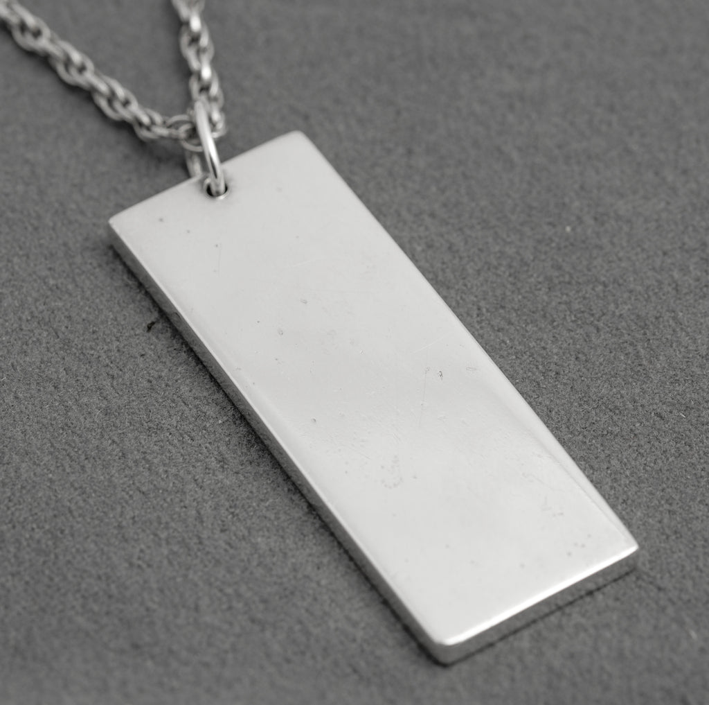 Vintage Sterling Silver Ingot Bullion Bar Pendant Necklace Feature Hallmark 1977 (C2914)