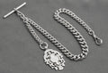 Antique Victorian Sterling Silver Albert Watch Chain T Bar & Fob Hallmarked 1898 (C2917)