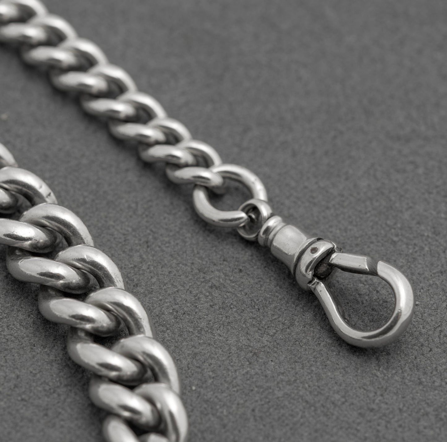 Antique Victorian Sterling Silver Albert Watch Chain T Bar & Fob Hallmarked 1898 (C2917)
