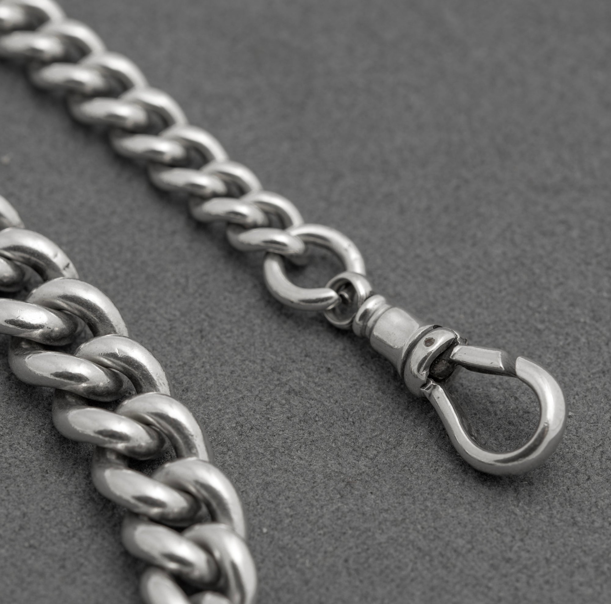 Antique Victorian Sterling Silver Albert Watch Chain T Bar & Fob Hallmarked 1898 (C2917)