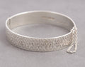 Vintage 1970's Retro Sterling Silver Hinged Bangle Bark Texture S.J Rose (C2919)