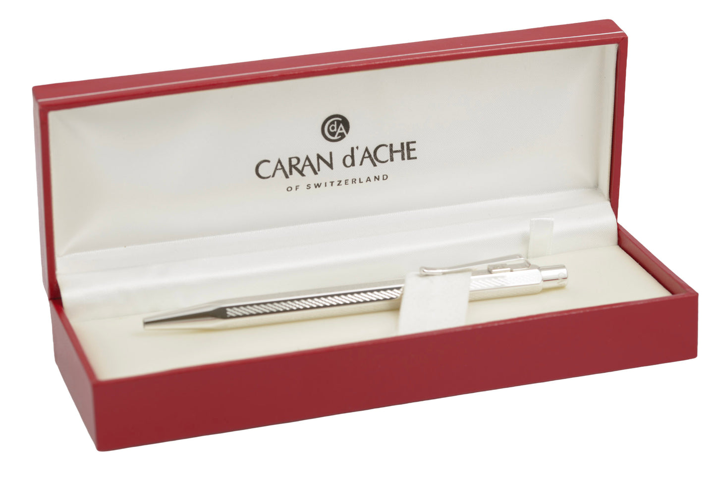 Vintage Caran d’Ache Ecridor Silver Tone Pen in Original Box with Certificate (C2926)