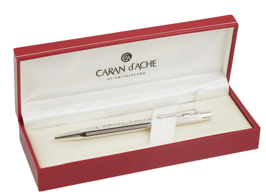 Vintage Caran d’Ache Ecridor Silver Tone Pen in Original Box with Certificate (C2926)