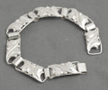 Scandinavian 830 Silver Panel Link Bracelet - Handmade - Mid‑Century Modern (C2932)