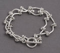 Sterling Silver 925 Rivet Link Wrap Bracelet / Choker – Toggle Clasp – 38.5cm (C2937)